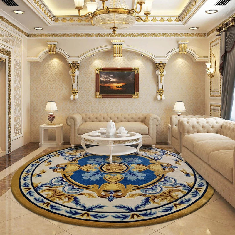 Round Short Pile European Carpets