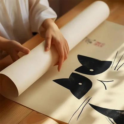 Japanese Vintage Black Ink Calligraphy Prints